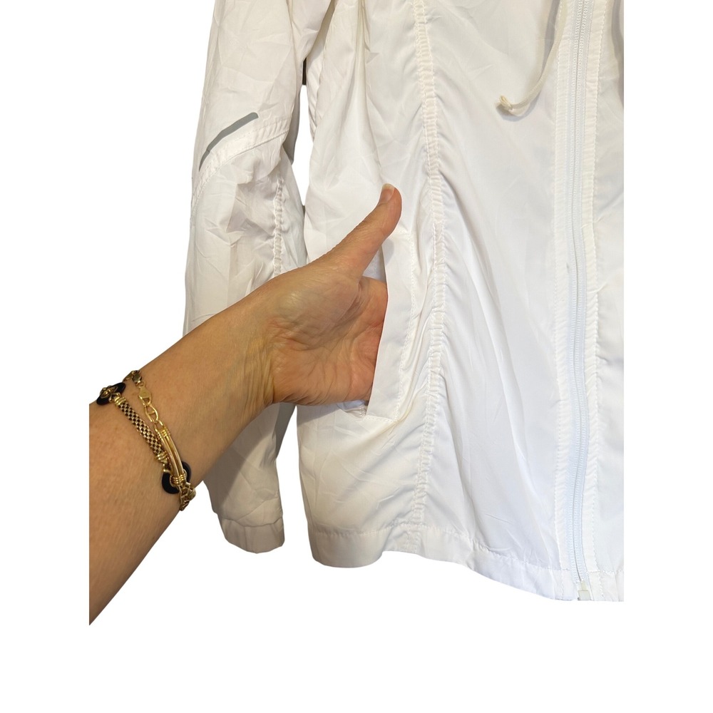 MPG‎ Sport Womens White Ruched Mesh Back Windbreaker Full Zip Golf Jacket Large - Picture 7 of 10